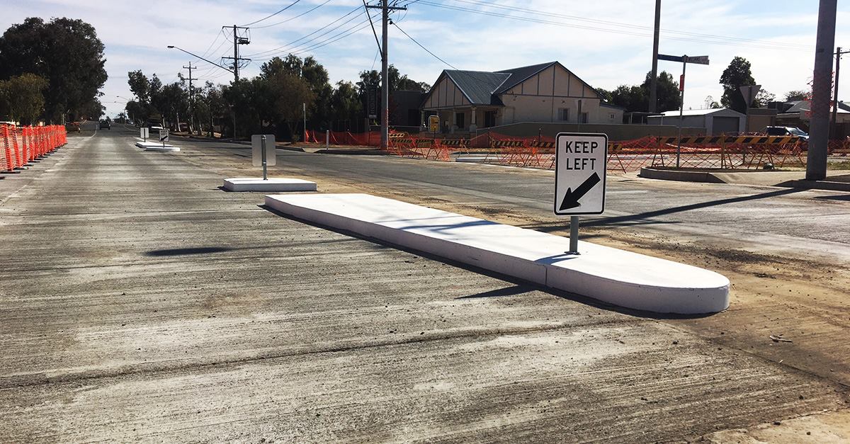 Newly completed heavy vehicle intersection on Williams Street