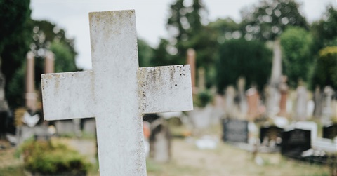 Tombstone in a cemetery