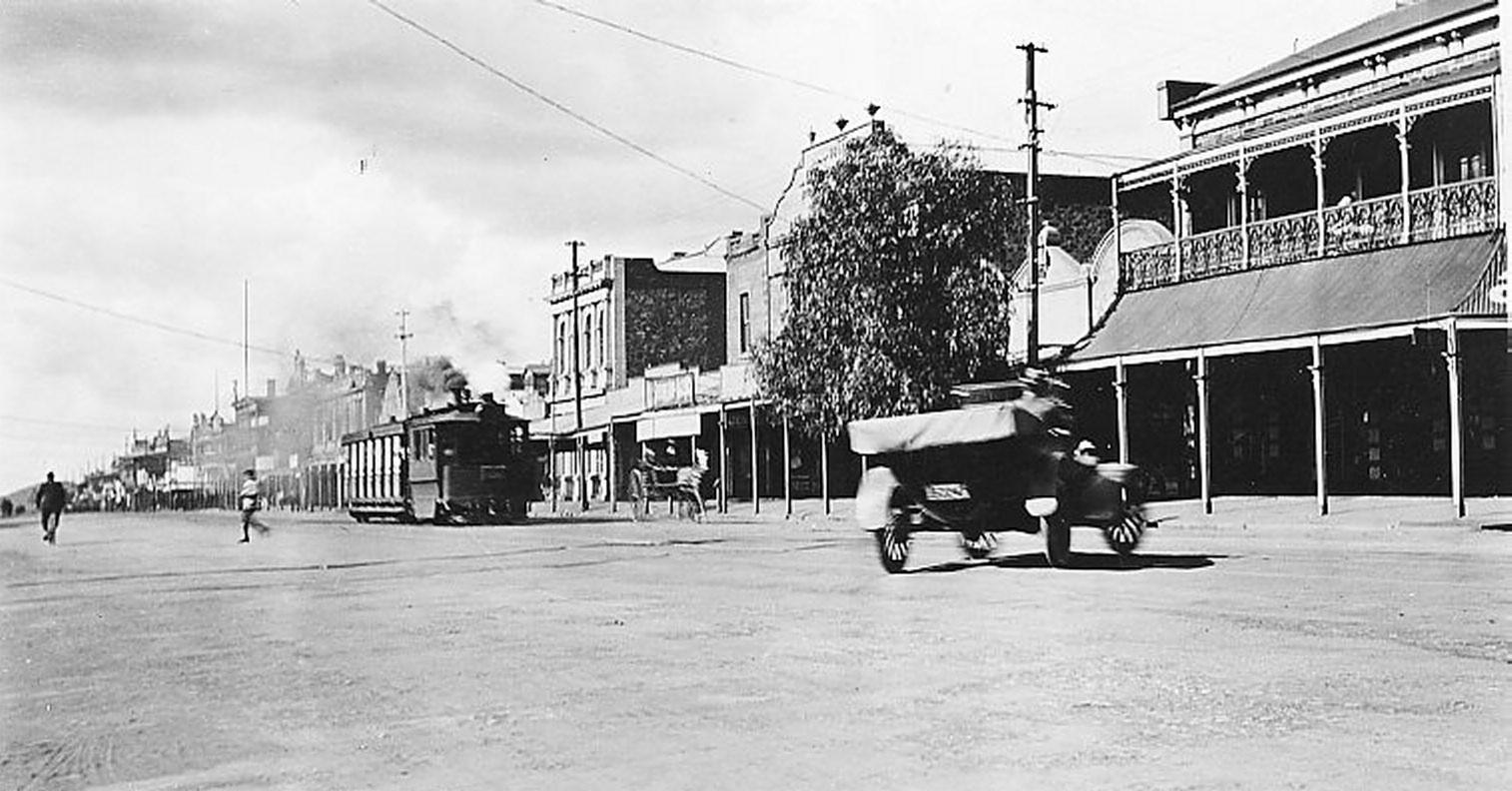 Argent Street Tram and Car estimated time periodearly 1900s