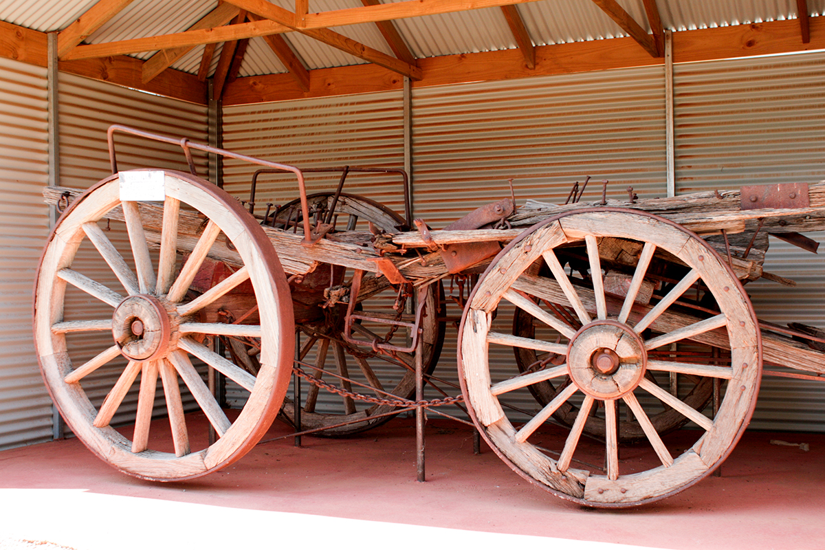 An old wooden cameleer wagon