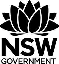 nsw government logo with black waratah