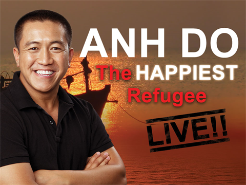 Promotional image featuring Anh Do next to the text 