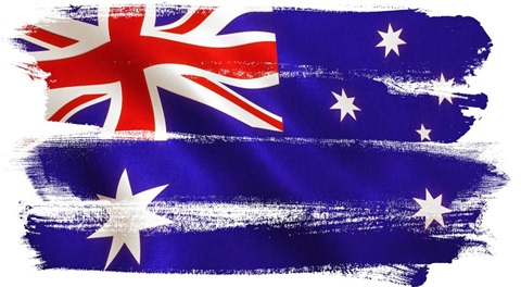 Australian Flag on a white background