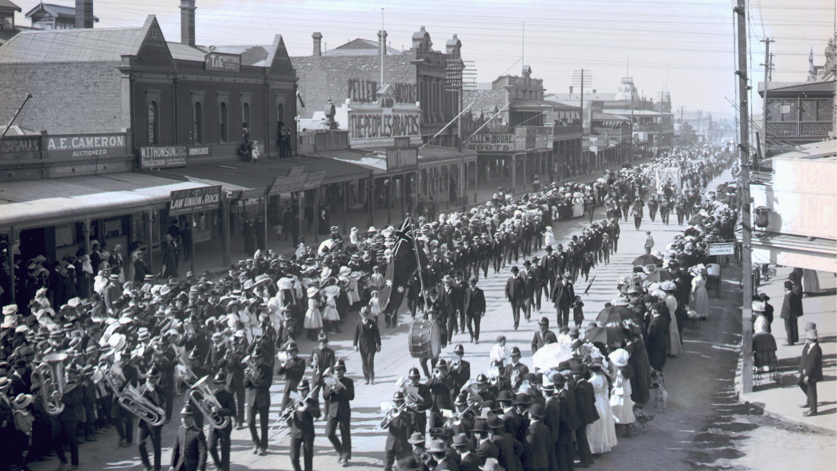 public gathering to watch parade band in argent street 