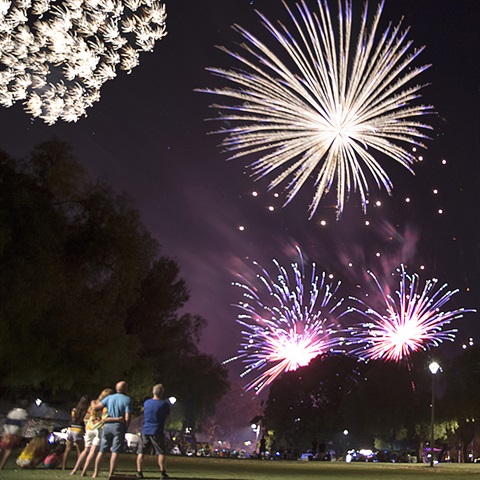 fireworks over Sturt Park