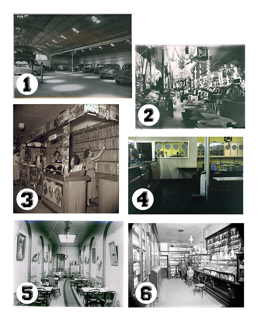 photographic collage of photographs selected for heritage highlights window decals